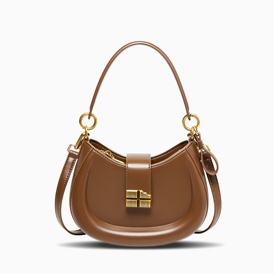 Sandra vegan Leather Brown Shoulder Bag – Designer Crossbody Handbag for Women - in Tan Brown | Arvea Bags