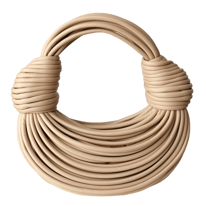 Saphira | Bold Red Sculptural Leather Handbag – Unique, Artistic & Statement - Making - in Beige | Arvea Bags