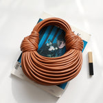 Saphira | Bold Red Sculptural Leather Handbag – Unique, Artistic & Statement - Making - in Brown | Arvea Bags