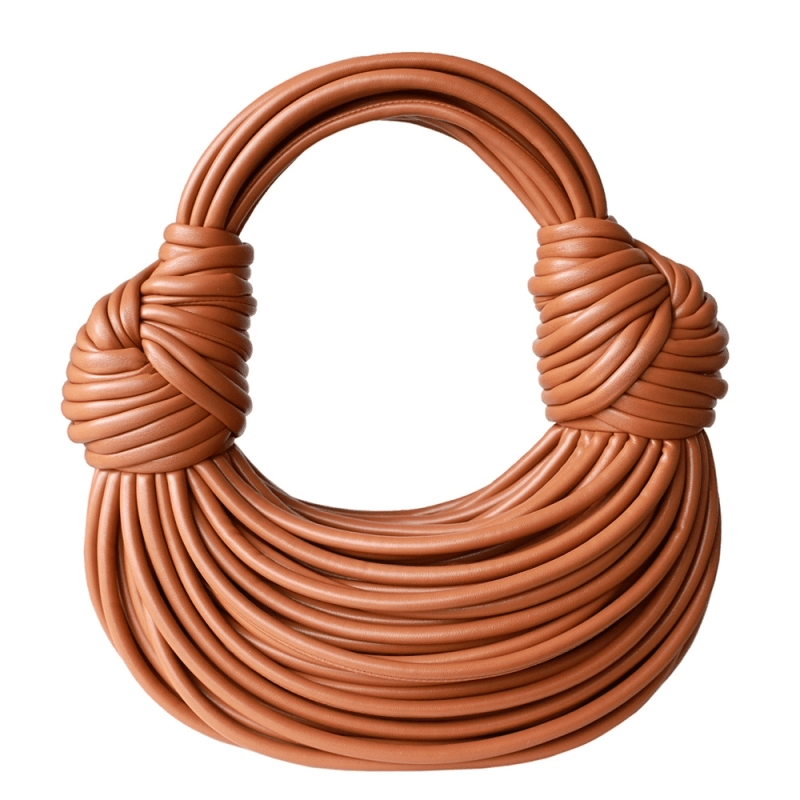 Saphira | Bold Red Sculptural Leather Handbag – Unique, Artistic & Statement - Making - in Brown | Arvea Bags