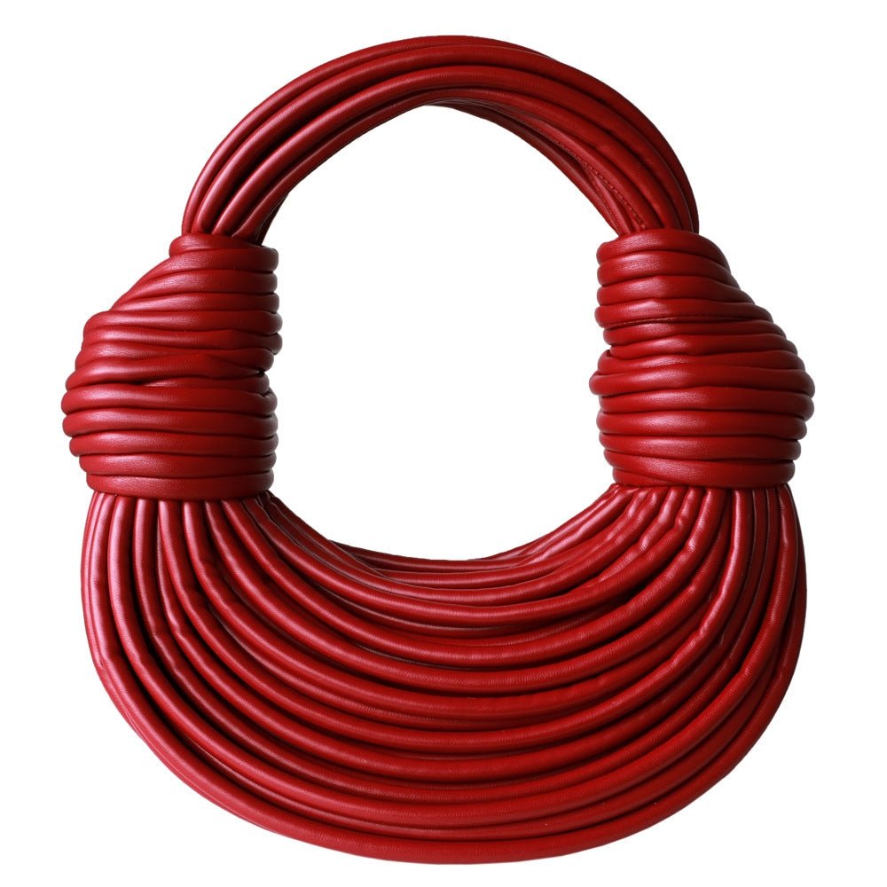 Saphira | Bold Red Sculptural Leather Handbag – Unique, Artistic & Statement - Making - in Red | Arvea Bags