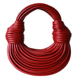 Saphira | Bold Red Sculptural Leather Handbag – Unique, Artistic & Statement - Making - in Red | Arvea Bags