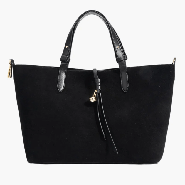 Savannah | Elegant Suede Tote Bag – A Timeless Classic - in Black | Arvea Bags