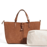 Savannah | Elegant Suede Tote Bag – A Timeless Classic - in Brown | Arvea Bags