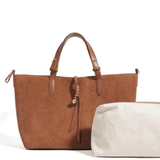 Savannah | Elegant Suede Tote Bag – A Timeless Classic - in Brown | Arvea Bags