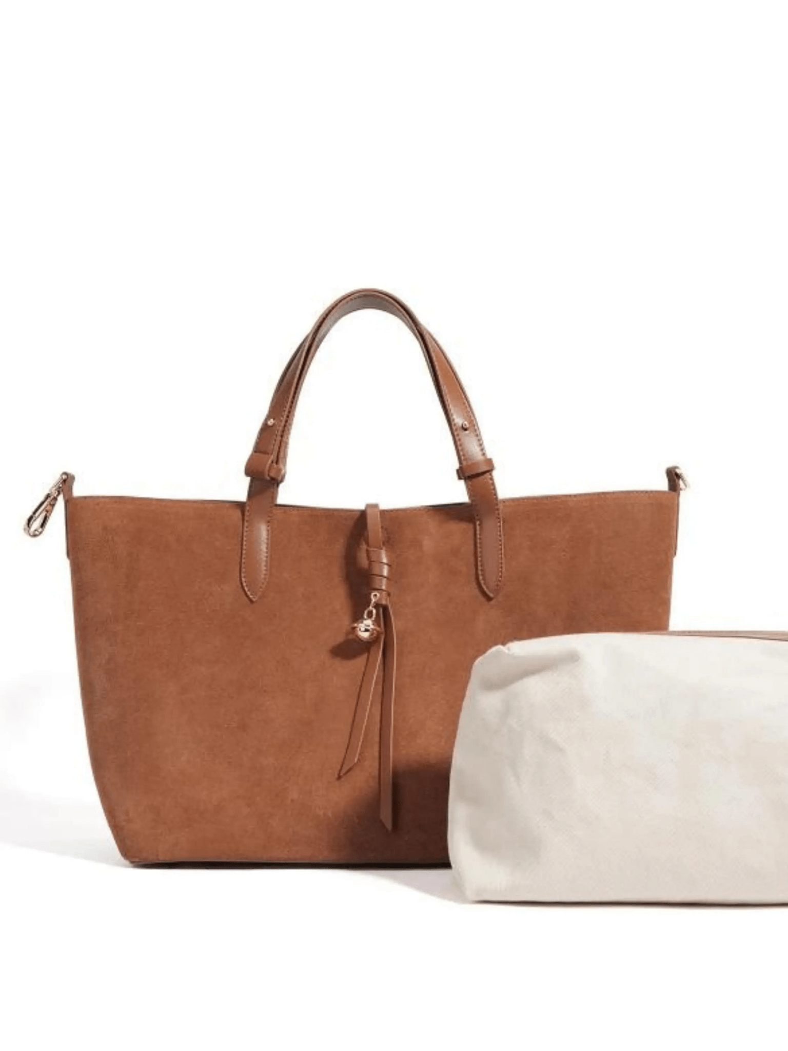Savannah | Elegant Suede Tote Bag – A Timeless Classic - in Brown | Arvea Bags