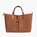 Savannah | Elegant Suede Tote Bag – A Timeless Classic - in Brown | Arvea Bags
