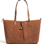 Savannah | Elegant Suede Tote Bag – A Timeless Classic - in Brown | Arvea Bags