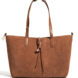 Savannah | Elegant Suede Tote Bag – A Timeless Classic - in Brown | Arvea Bags