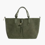 Savannah | Elegant Suede Tote Bag – A Timeless Classic - in Olive | Arvea Bags