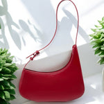 Scarlett | Luxe Red Leather Shoulder Bag – Bold & Chic - in Black | Arvea Bags