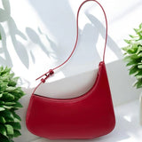 Scarlett | Luxe Red Leather Shoulder Bag – Bold & Chic - in Black | Arvea Bags