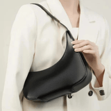 Scarlett | Luxe Red Leather Shoulder Bag – Bold & Chic - in Black | Arvea Bags