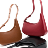 Scarlett | Luxe Red Leather Shoulder Bag – Bold & Chic - in Black | Arvea Bags