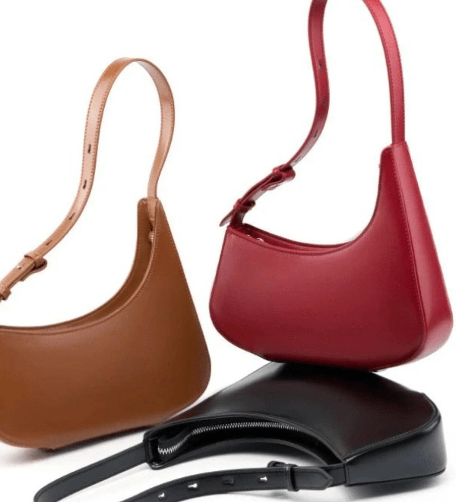 Scarlett | Luxe Red Leather Shoulder Bag – Bold & Chic - in Black | Arvea Bags