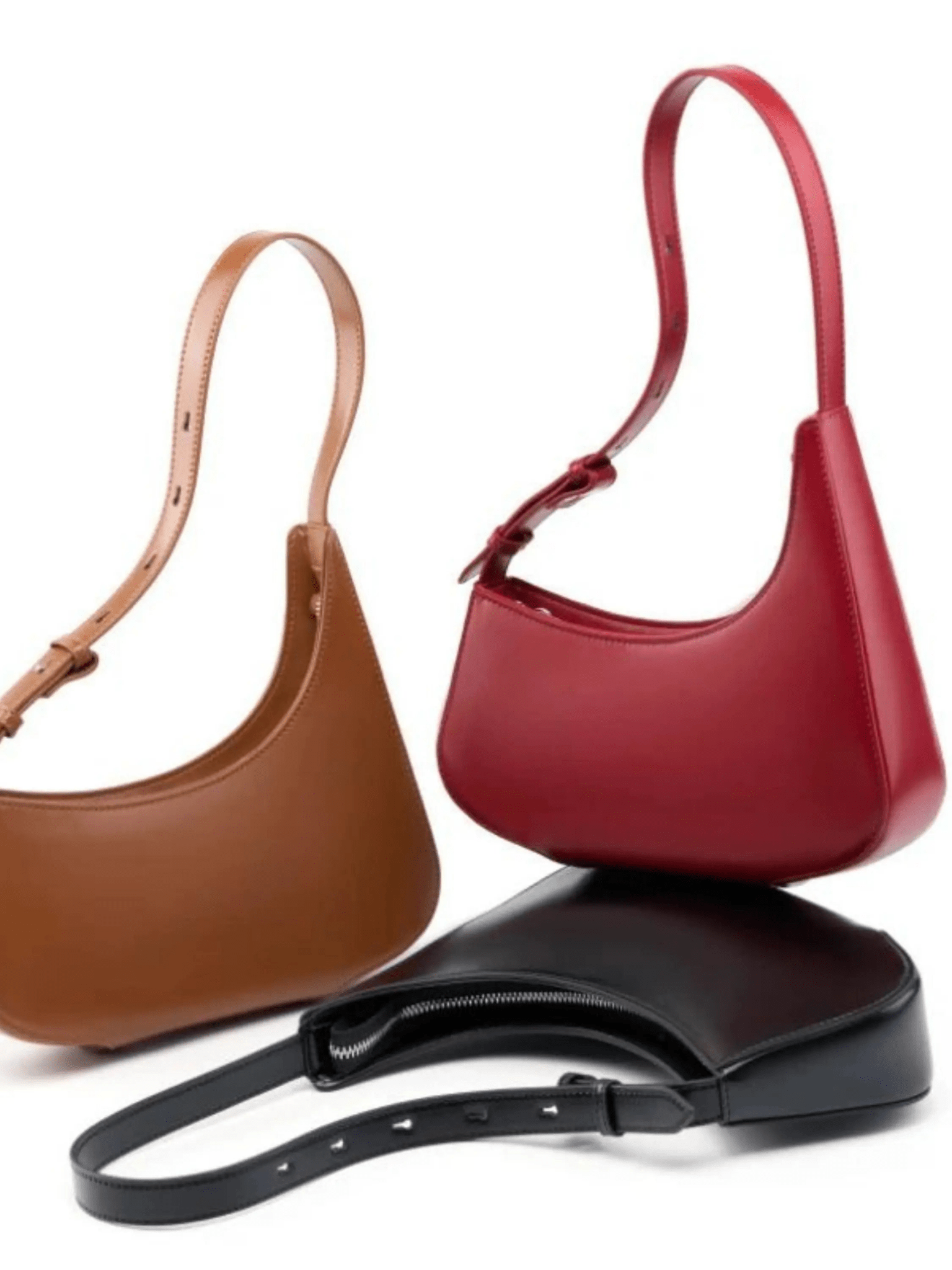 Scarlett | Luxe Red Leather Shoulder Bag – Bold & Chic - in Black | Arvea Bags