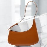 Scarlett | Luxe Red Leather Shoulder Bag – Bold & Chic - in Brown | Arvea Bags