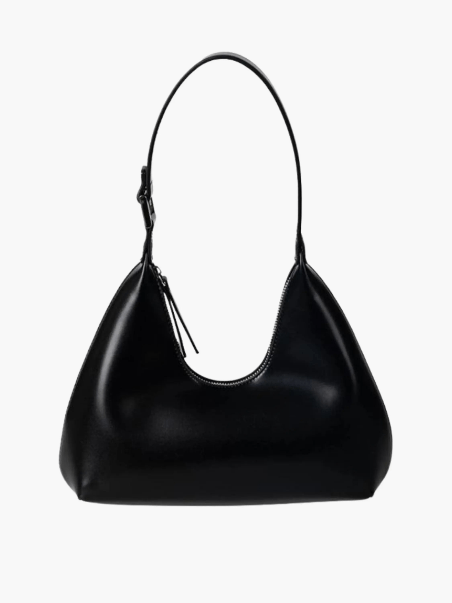 Selene | Luxe Black Leather Shoulder Bag – Sleek & Modern - in Black | Arvea Bags