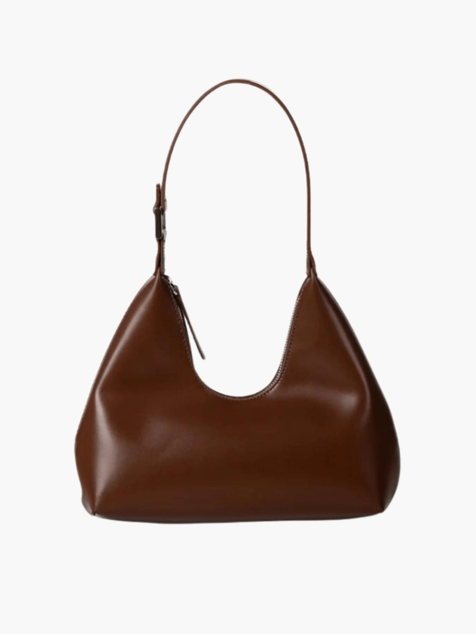 Selene | Luxe Black Leather Shoulder Bag – Sleek & Modern - in Brown | Arvea Bags