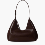 Selene | Luxe Black Leather Shoulder Bag – Sleek & Modern - in Dark Brown | Arvea Bags