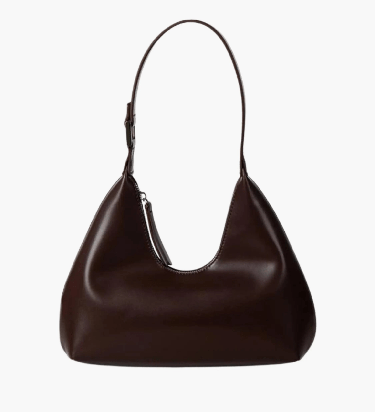 Selene | Luxe Black Leather Shoulder Bag – Sleek & Modern - in Dark Brown | Arvea Bags