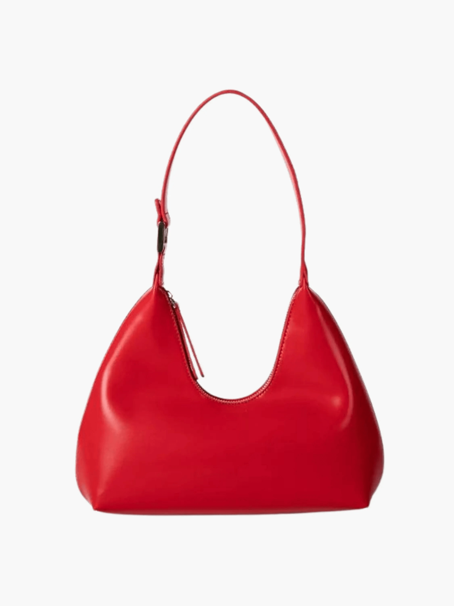 Selene | Luxe Black Leather Shoulder Bag – Sleek & Modern - in Red | Arvea Bags