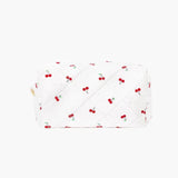 Selmara | Quilted Cherry Print Cosmetic Bag – Playful & Practical - in Light Beige | Arvea Bags