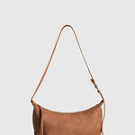 Semmie | Minimalist Burgundy Leather Shoulder Bag – Sleek & Contemporary - in Brown | Arvea Bags