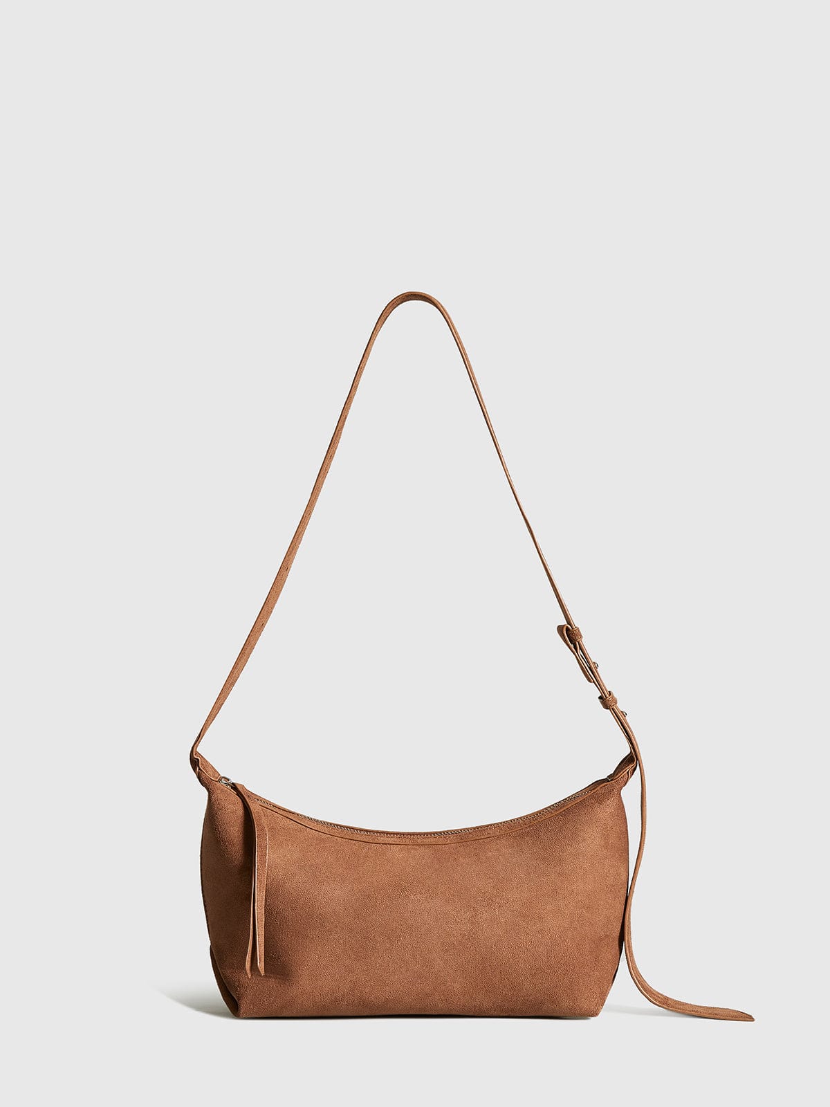 Semmie | Minimalist Burgundy Leather Shoulder Bag – Sleek & Contemporary - in Brown | Arvea Bags