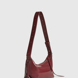 Semmie | Minimalist Burgundy Leather Shoulder Bag – Sleek & Contemporary - in Wine Red | Arvea Bags