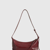 Semmie | Minimalist Burgundy Leather Shoulder Bag – Sleek & Contemporary - in Wine Red | Arvea Bags