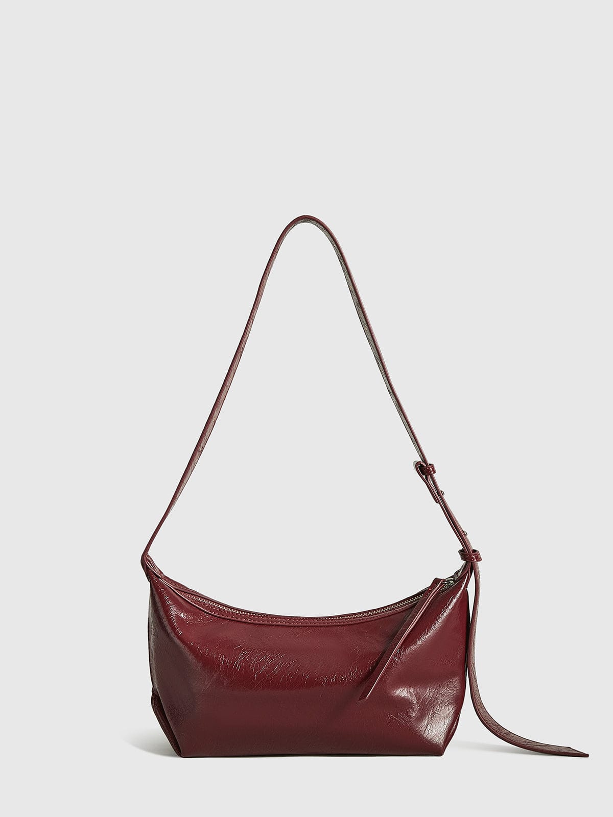 Semmie | Minimalist Burgundy Leather Shoulder Bag – Sleek & Contemporary - in Wine Red | Arvea Bags