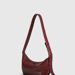 Semmie | Minimalist Burgundy Leather Shoulder Bag – Sleek & Contemporary - in Wine Red | Arvea Bags