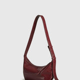 Semmie | Minimalist Burgundy Leather Shoulder Bag – Sleek & Contemporary - in Wine Red | Arvea Bags