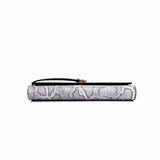 Separhine | Snakeskin Clutch Bag – Faux Leather Evening Bag with Gold Lock - in Light Grey | Arvea Bags