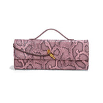 Separhine | Snakeskin Clutch Bag – Faux Leather Evening Bag with Gold Lock - in Light Pink | Arvea Bags