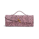 Separhine | Snakeskin Clutch Bag – Faux Leather Evening Bag with Gold Lock - in Light Pink | Arvea Bags