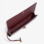 Separhine | Snakeskin Clutch Bag – Faux Leather Evening Bag with Gold Lock - in Wine Red | Arvea Bags