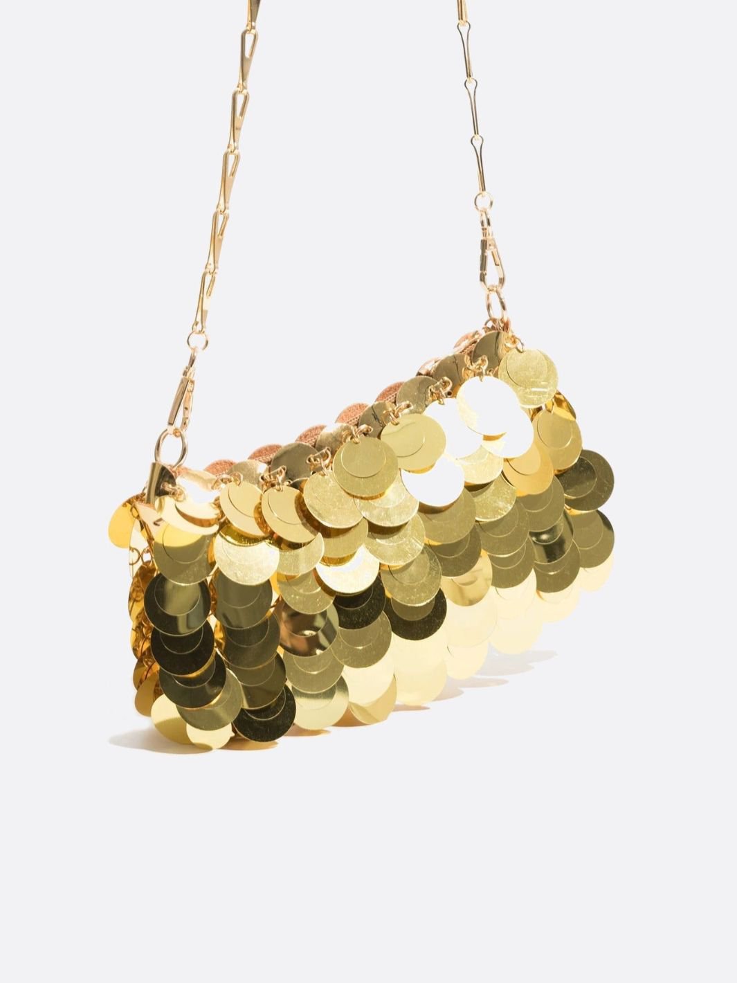 Sequin Chain Bag – Statement Party Clutch - in Gold | Arvea Bags