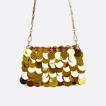 Sequin Chain Bag – Statement Party Clutch - in Gold | Arvea Bags