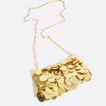 Sequin Chain Bag – Statement Party Clutch - in Gold | Arvea Bags