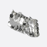 Sequin Shoulder Bag – Party Clutch with Chain Strap - in Silver | Arvea Bags