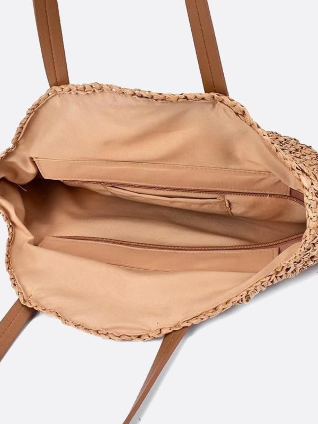 Serena Round Colorblock Straw Bag – Multicolor Circle Tote - in Light Brown | Arvea Bags