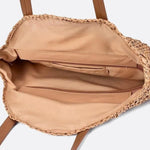 Serena Round Colorblock Straw Bag – Multicolor Circle Tote - in Light Brown | Arvea Bags