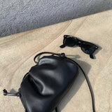 Serena Soft Leather Pouch Bag – Minimalist, Modern & Supple - in Black | Arvea Bags