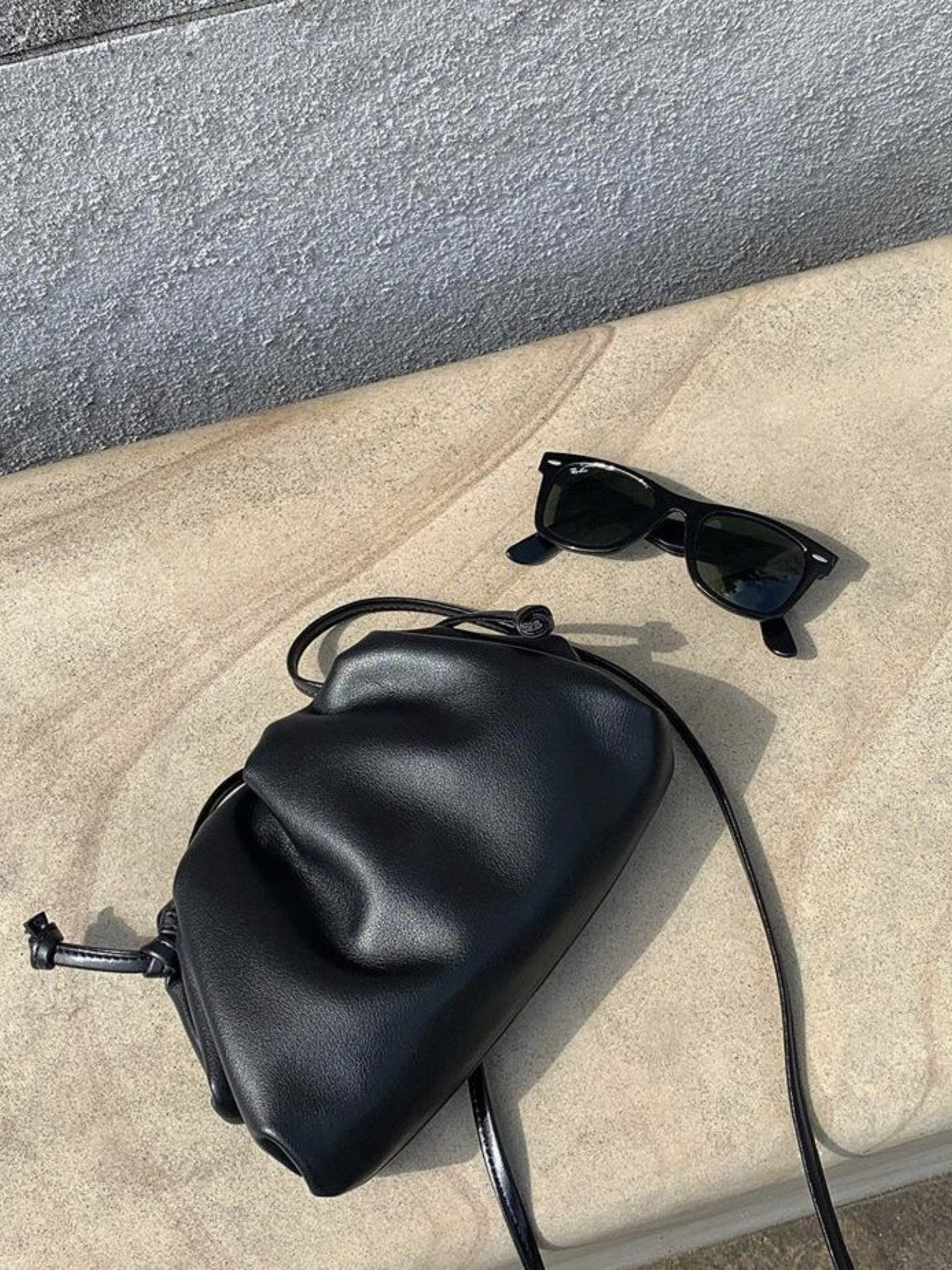 Serena Soft Leather Pouch Bag – Minimalist, Modern & Supple - in Black | Arvea Bags