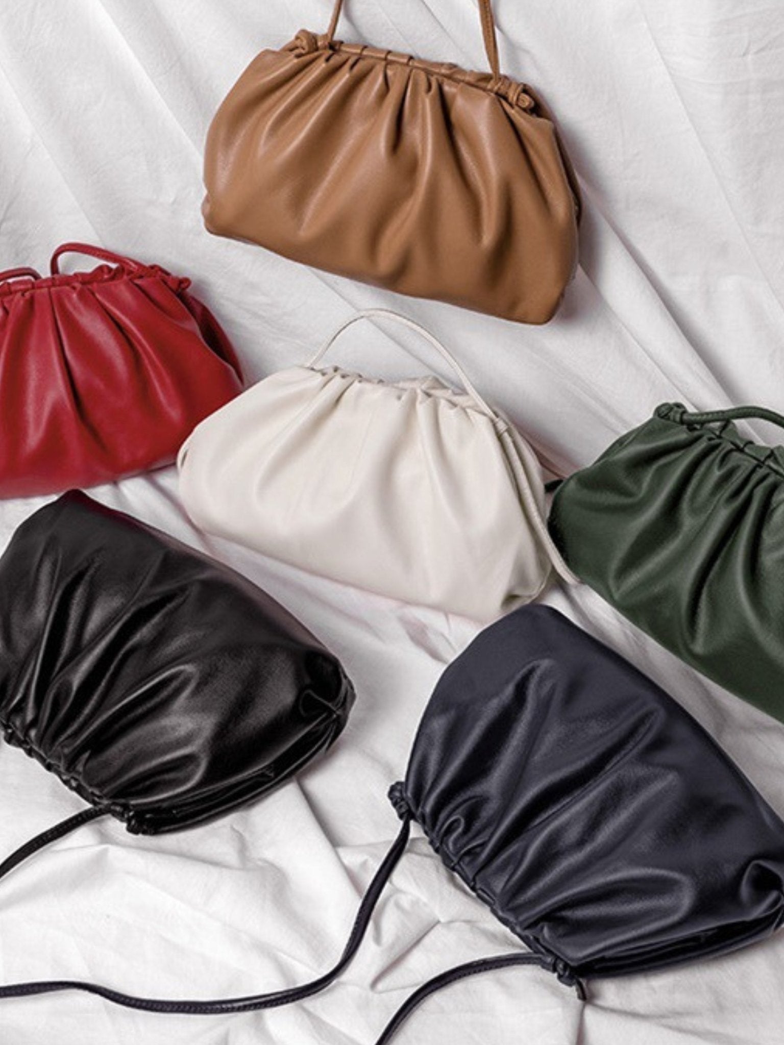 Serena Soft Leather Pouch Bag – Minimalist, Modern & Supple - in Black | Arvea Bags