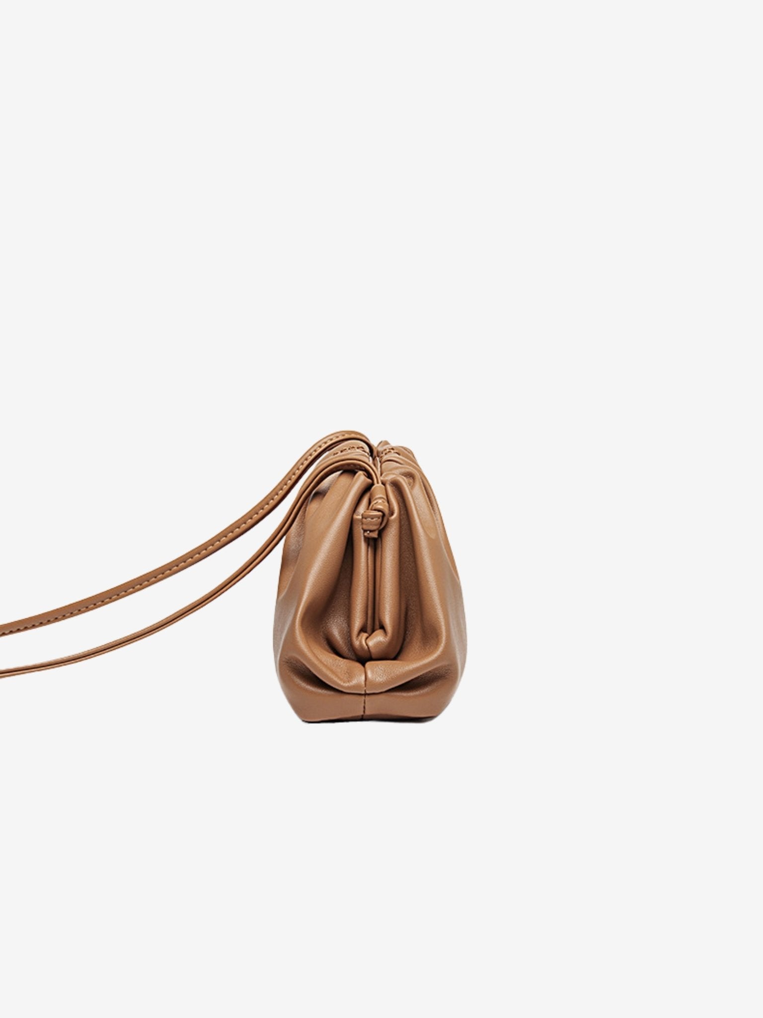 Serena Soft Leather Pouch Bag – Minimalist, Modern & Supple - in Caramel | Arvea Bags