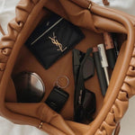 Serena Soft Leather Pouch Bag – Minimalist, Modern & Supple - in Caramel | Arvea Bags
