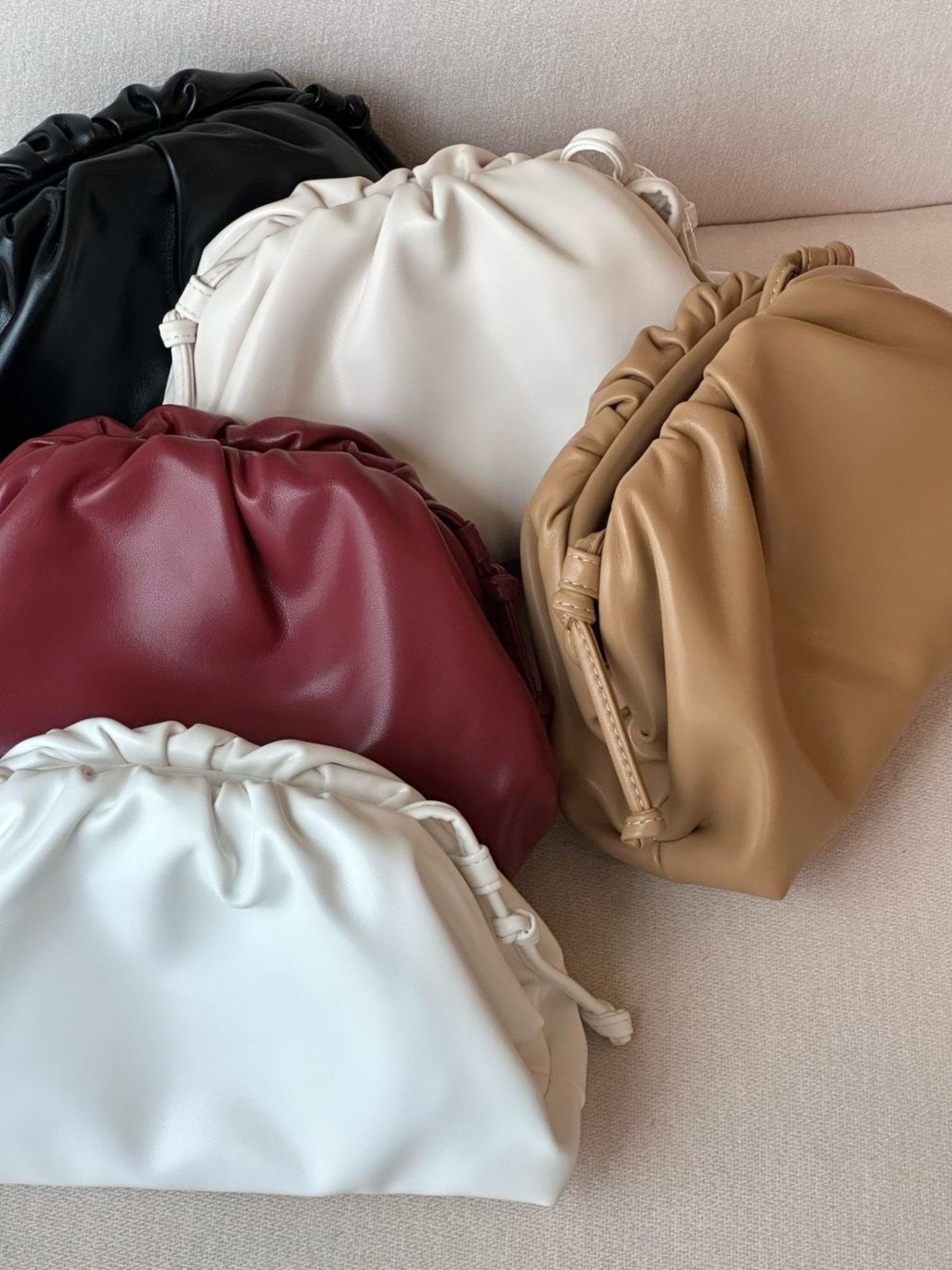 Serena Soft Leather Pouch Bag – Minimalist, Modern & Supple - in Off White | Arvea Bags
